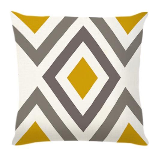 Żółta Prosta Geometryczna Nadruk Poszewka na Poduszkę do Wystroju Domu Sypialnia Salon Sofa Dekoracja Poliestrowa Poszewka na Poduszkę z Zamkiem Błyskawicznym