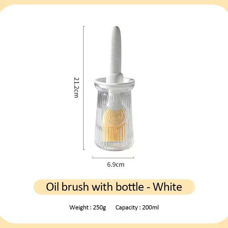 2 in 1 Silicone Dropper Measuring Oil Dispenser Bottle Glass Olive Oil Dispenser Bottle With Silicone Brush