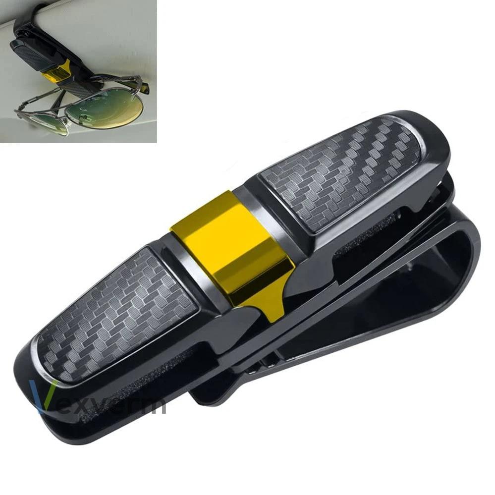 Auto Glasses Holder - Car Sun Visor Sunglasses Clip with Ticket Card Clamp ABS Eyeglasses Case - Automotive Glasses Mount