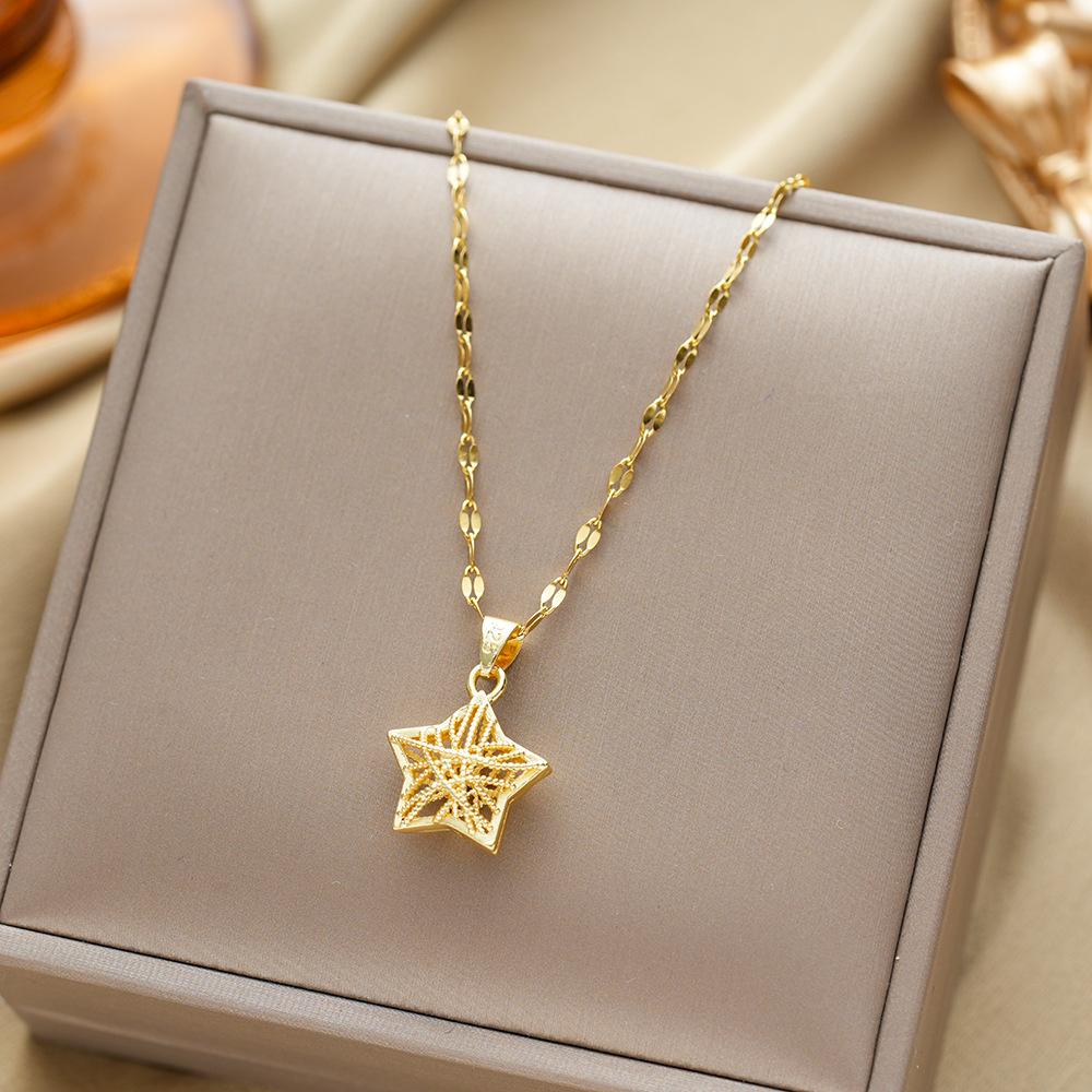 Titanium Steel Necklace For Women Elegant Simple Fashion Zircon Collarbone Chain Light Luxury Niche Jewelry