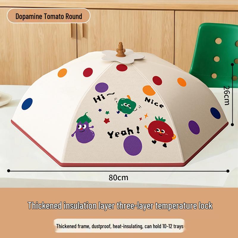 Foldable Thermal Dish Cover - Anti-Mosquito, Thickened for Winter Use