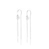 S925 Sterling Silver Chinese Fu Character Anti-Lost Tassel Earrings – Women's Versatile Long Pendant for Clubbing