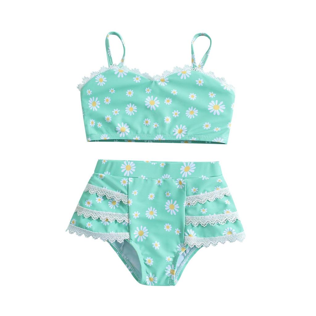 Children's Daisy Print Two-Piece Bikini Set