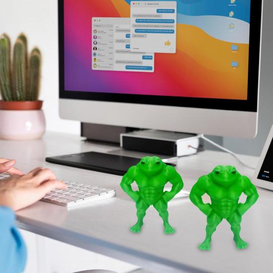 1/2/3/4/5 stk 3D-printet muskel frosk statue PLA grønn frosk figur hjemmekontor skrivebordsdekorasjon ornament fitnessentusiaster gave