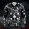 Halloween Thema Mannen Halloween Kostuums Schedels Shirt Knoopsluiting Shirt Casual Overhemd Lange Mouw Donkere Gotische Stijl Tops