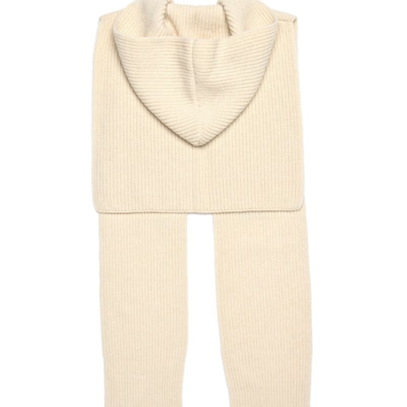 DOYOUKNOWMC 25FW Hooded Neck Warmer and Yellow Ivory Knit Muffler