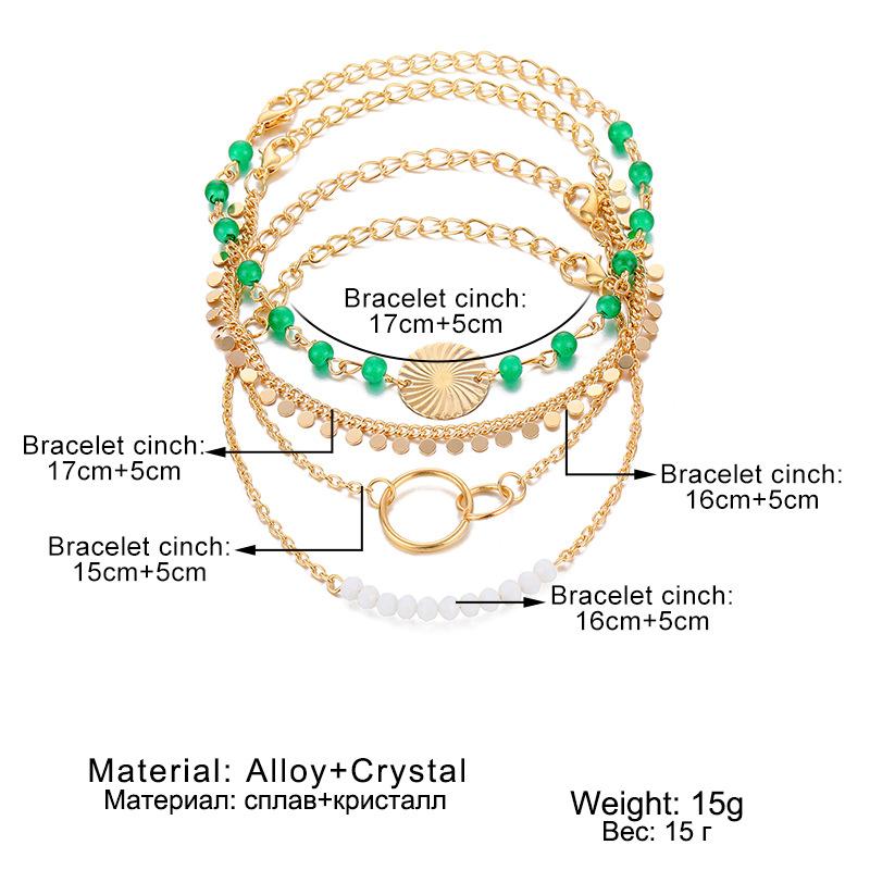 Charm Beach Vacation Style Fashionable Daily Wear 4pcs/set Bead Acrylic Stackable Women'S Bracelet Wedding Party Jewelry Gift