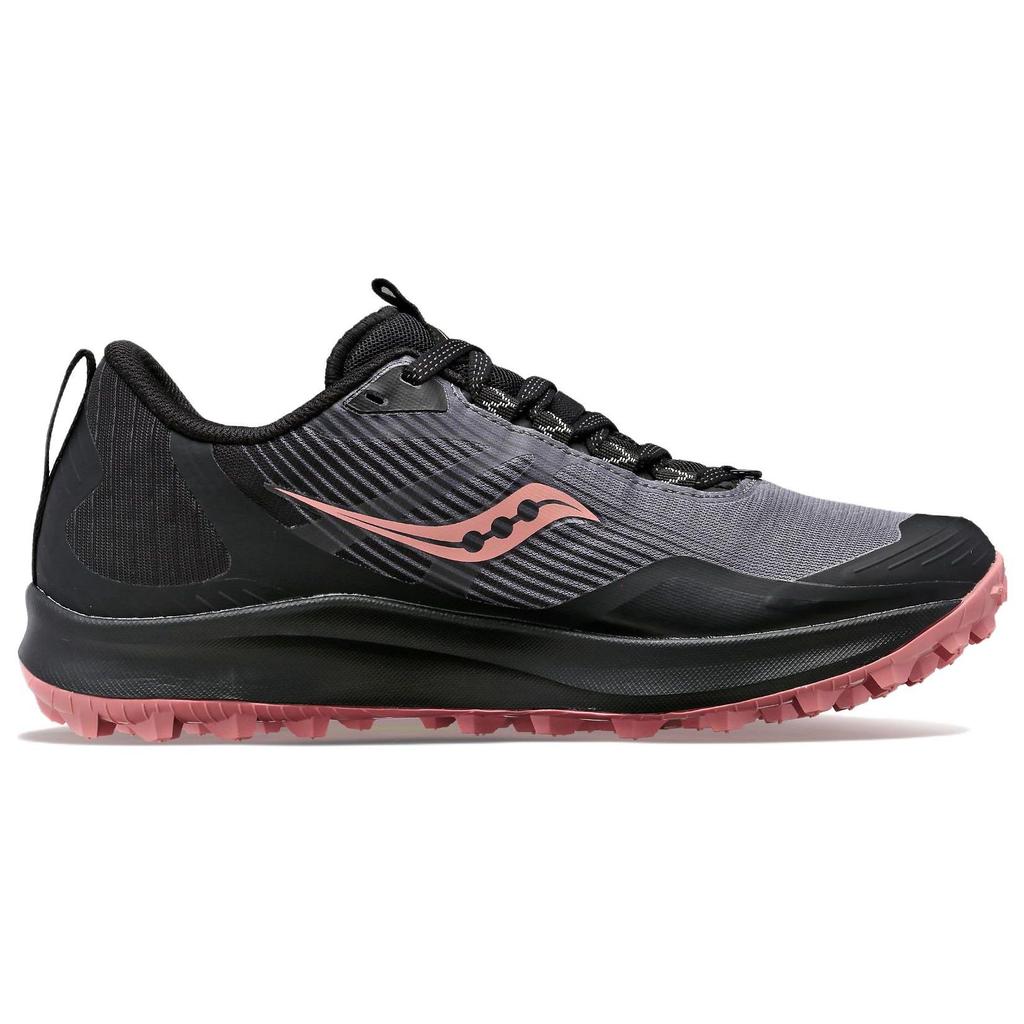 Saucony Peregrine 12 Comfortable Fabric Shock Absorbing Non-Slip Wear-Resistant Low-Top Running Shoes Women running shoes Black Pink S10740-20