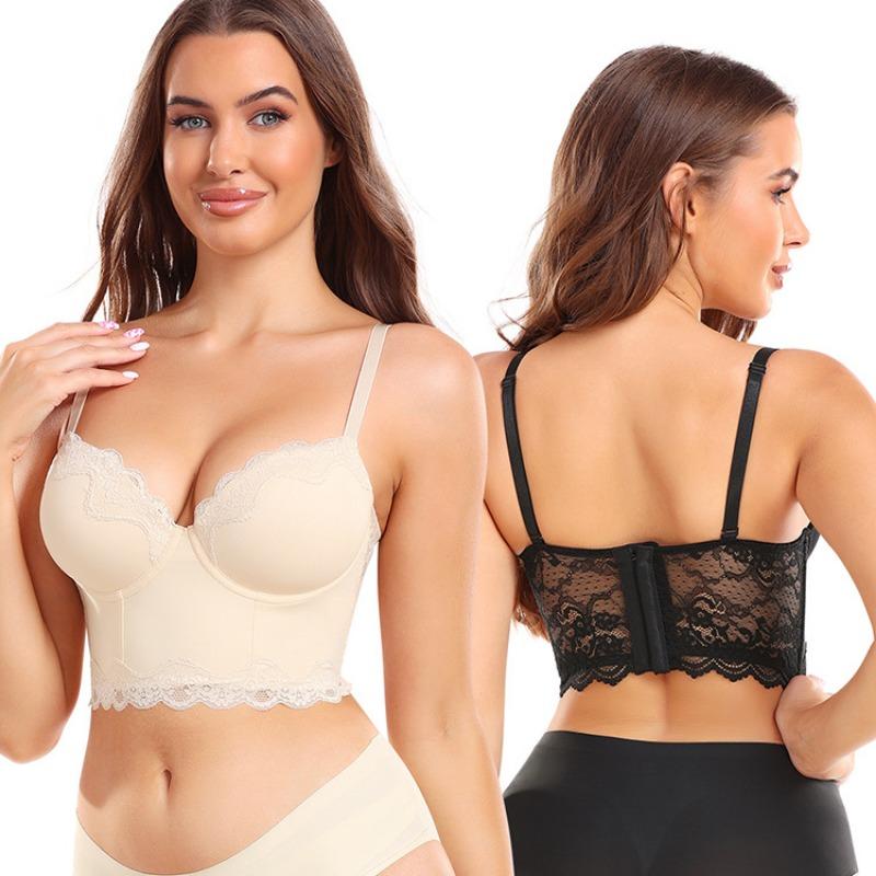 New High Support Body Shaping Vest Style Lace Beautiful Back Plus Size Bra