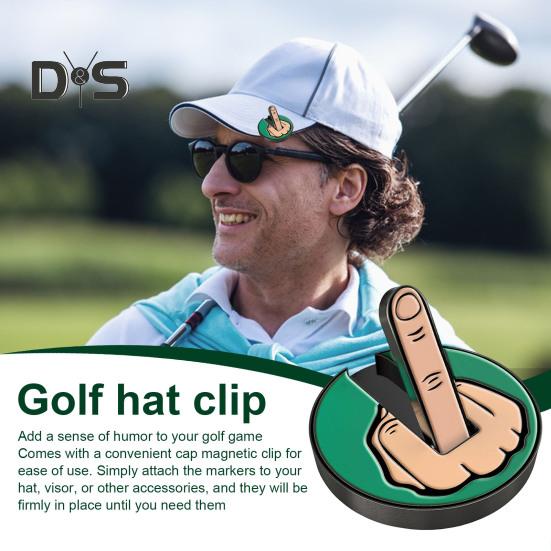 Golfballmarker mit Mittelfinger, mit magnetischem Hutclip, wasserdichtem Ballausrichtungswerkzeug, Golfzubehör für Golfliebhaber