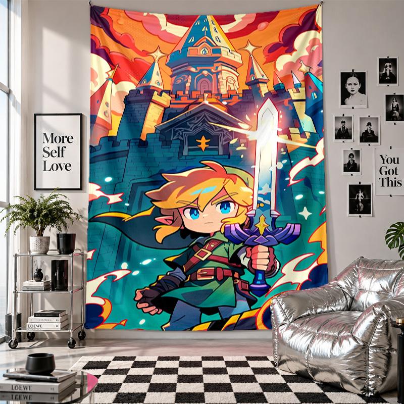 Wall TapestryZelda Art Hanging Cloth Decorative Background Cover for Room Decoration