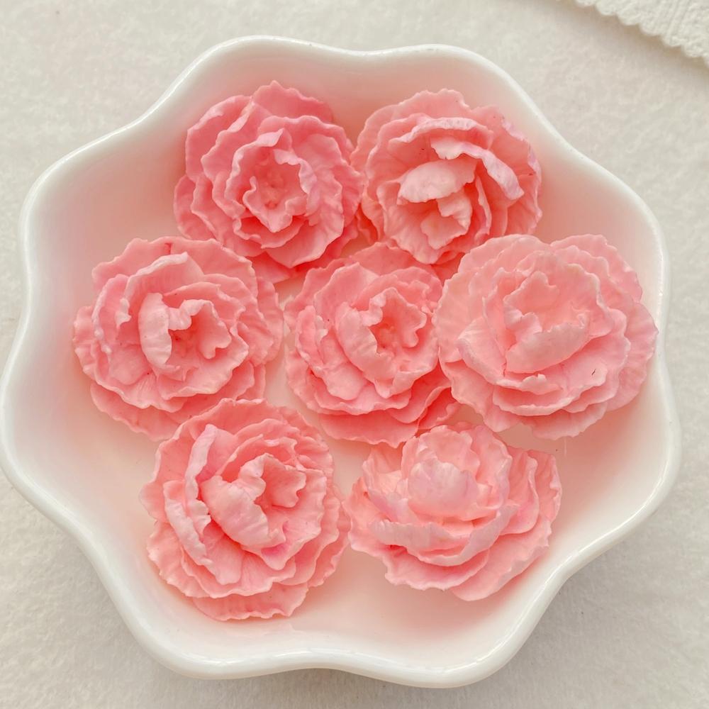 

Resin Kawaii 3D Colorful Rose Flat back Flower Stone Scrapbook Figurines 10PCS DIY Bow Decor Accessories Crafts