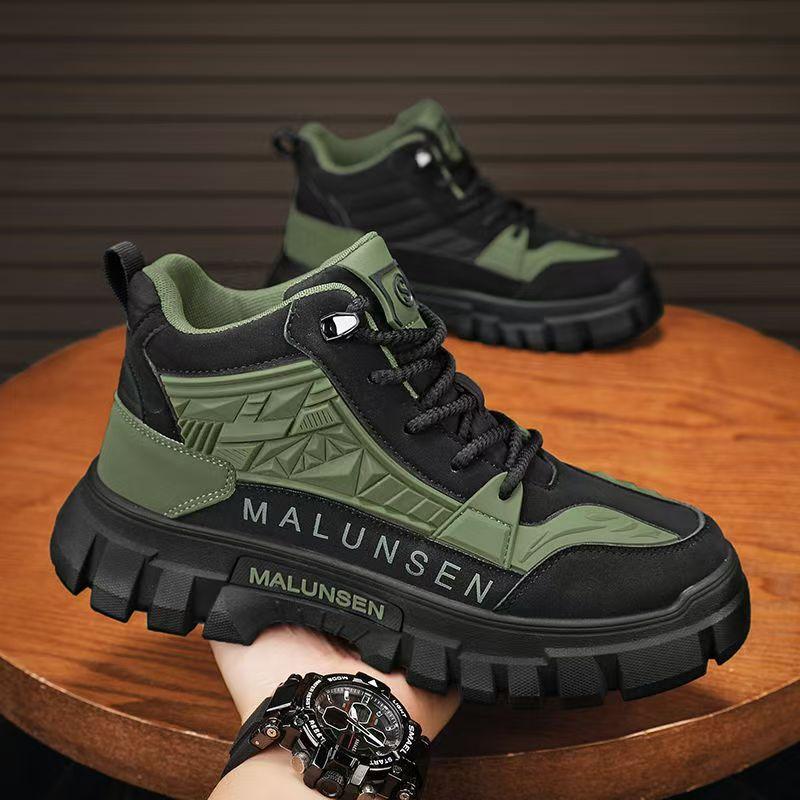 

Vintage Men s Ankle Boots 2026 Spring Comfortable Non Slip Men Hiking Shoes Loafers Outdoor Climbing Shoes Botas Zapatos Hombre 39 зелений