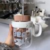 Cute Large Capacity Glass Tea Infuser Straw Mug with Handle