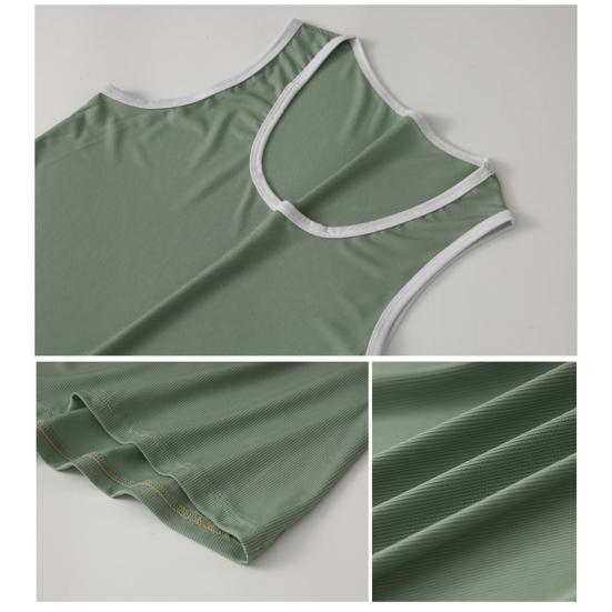 2Pcs/Set Men Pajamas Set U-Neck Sleeveless Vest Elastic Waist Wide Leg Shorts Set Summer Sleepwear Home Wear