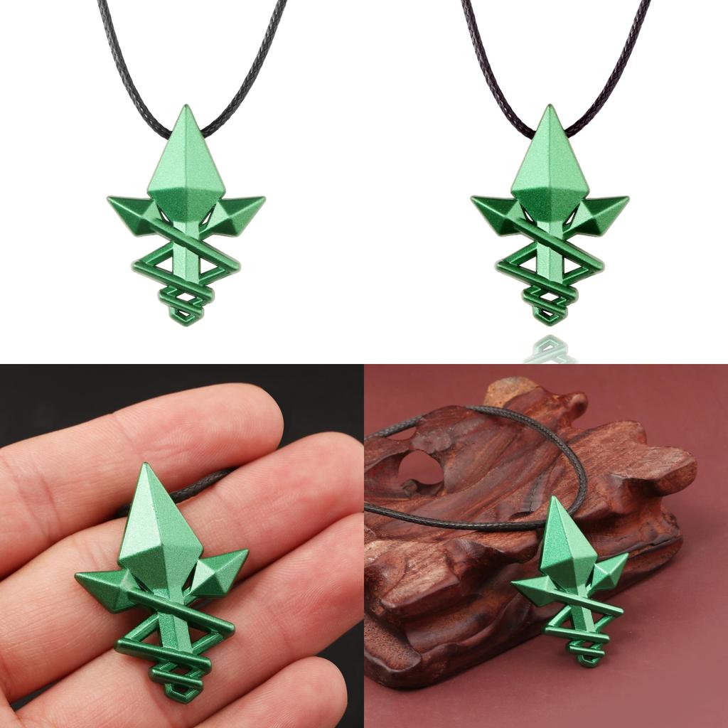 Mushoku Tensei Jobless Reincarnation Green Arrow Cosplay Necklace Alloy Pendant For Anime Fans