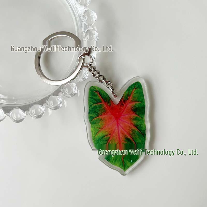 Creative Acrylic Leaf Keychain Earphone Bag Pendant Ornament
