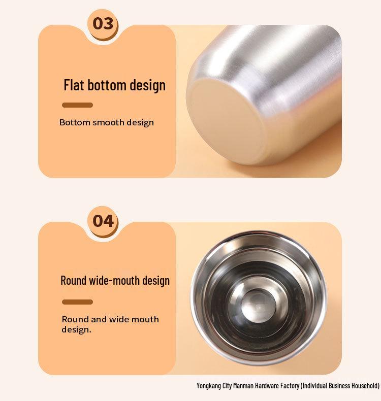304 Stainless Steel Double-Layer Insulated Portable Beer & Coffee Cup – Anti-Scald, Solid Color, Mini Size for Outdoor Use