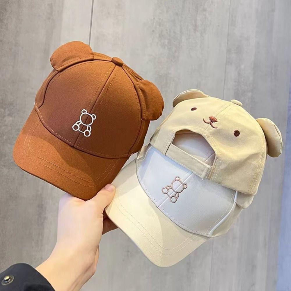 Cartoon Bear Baby Baseball Hat Adjustable Children Sports Hats Baby Sun Visor Hat  Travel