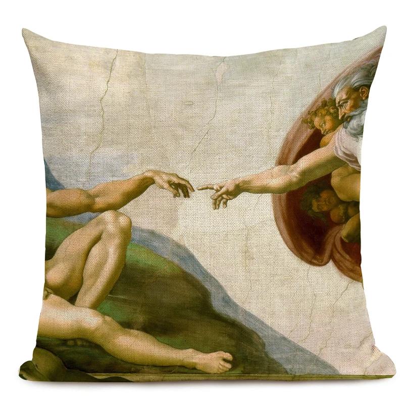 Michelangelo Print Pictură în Ulei Faimoasă Față de Pernă Decor Mural Italian Față de Pernă Husă Pernă Sofă
