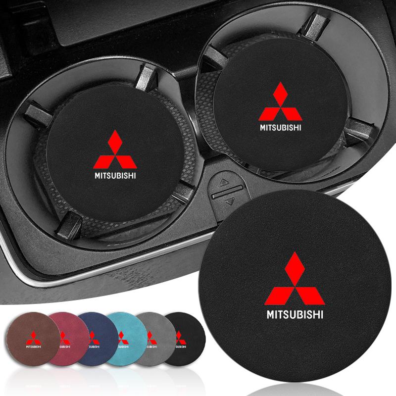 Car Coaster Water Cup Holder Anti-Slip Pad Suede Accessories For Mitsubishi Mirage G4 KU8