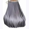 European & American Pearlescent Satin Pleated High-Waisted Swing Skirt