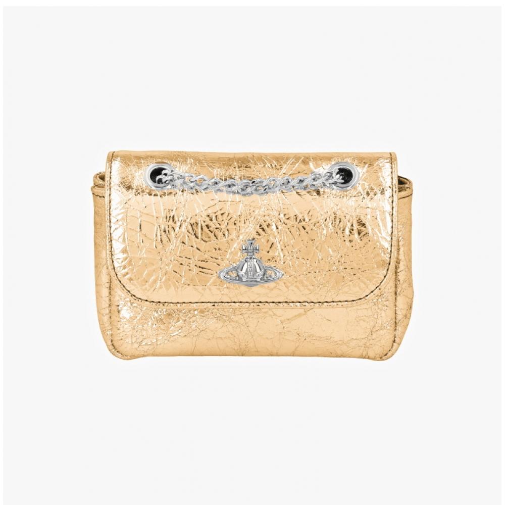 Vivienne Westwood Metallisk Rynkad Liten Handledskedja Axelremsväska 5c01000bw L00a7 R401