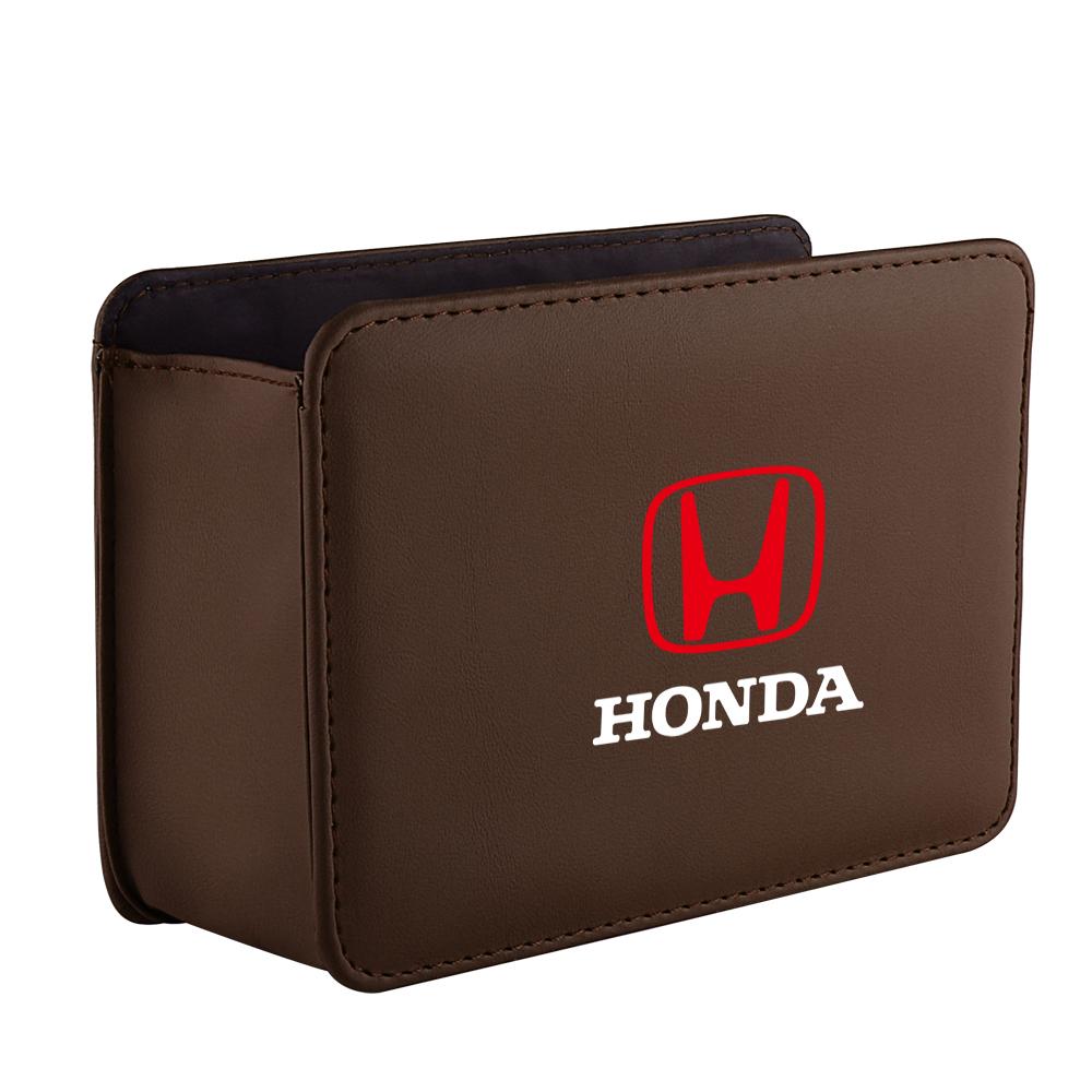 Leather Car Badge Door Storage Box Under Seat Back Trash Bag Interior For Honda Civic Accord Fit City Jazz CR-Z Element Insight