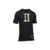 Lässiges Sport-Print Gerades T-Shirt Herren Tops Schwarz 1325221-001