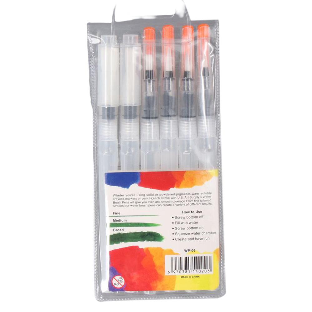 Kunststoff-Wasserfarben-Pinsel-Stift-Set, flache Aquarellstifte, Pinsel-Set für Anfänger