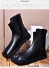 Men's Large Size High-Top Leather Boots: Fashionable Youth, Square Toe, Slip-On Chelsea Riding Boots (Sizes 45-47)