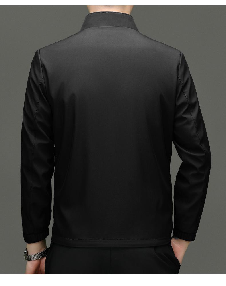 2024 Men's Autumn Casual Stand Collar Jacket - Versatile Business Style for Dad and Young