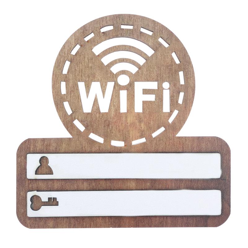 1Pc Rustic Wooden Wifi Password Sign Minimalist Durable Wall-Mounted Wireless Network Indicator Plaque Home Decoration