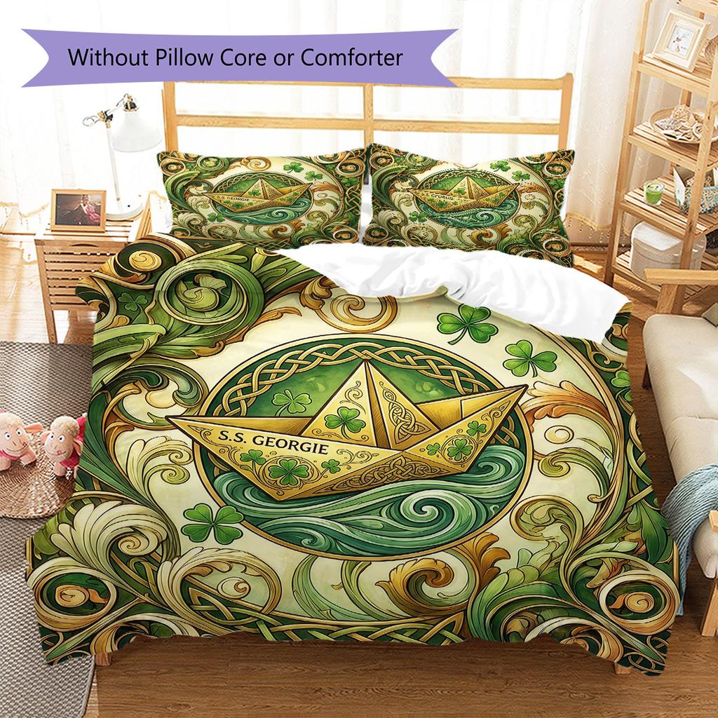 IT Pattern Bedding Quilt Set Quilt Cover Pillowcase Home Decoration Birthday Gift (1 * Duvet Cover + 2 * Pillowcase, Without Core)