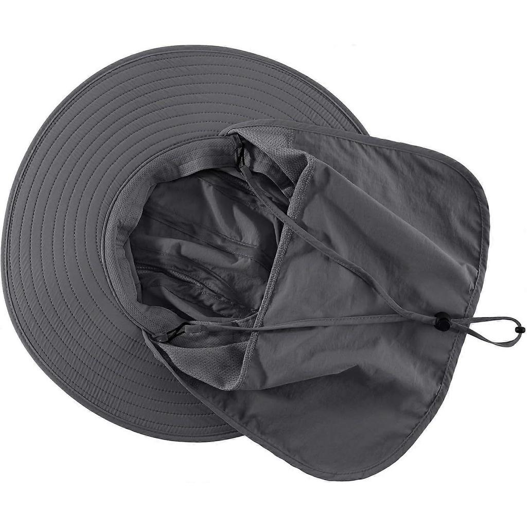 Home Prefer Mens UPF 50+ Sun Protection Cap Wide Brim Fishing Hat with Neck Flap