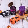 Halloween Pumpkin Skull Printed Ribbon - Halloween Party Decoration Ribbon, Colorful Strip Decoration Item, Woven Ribbon