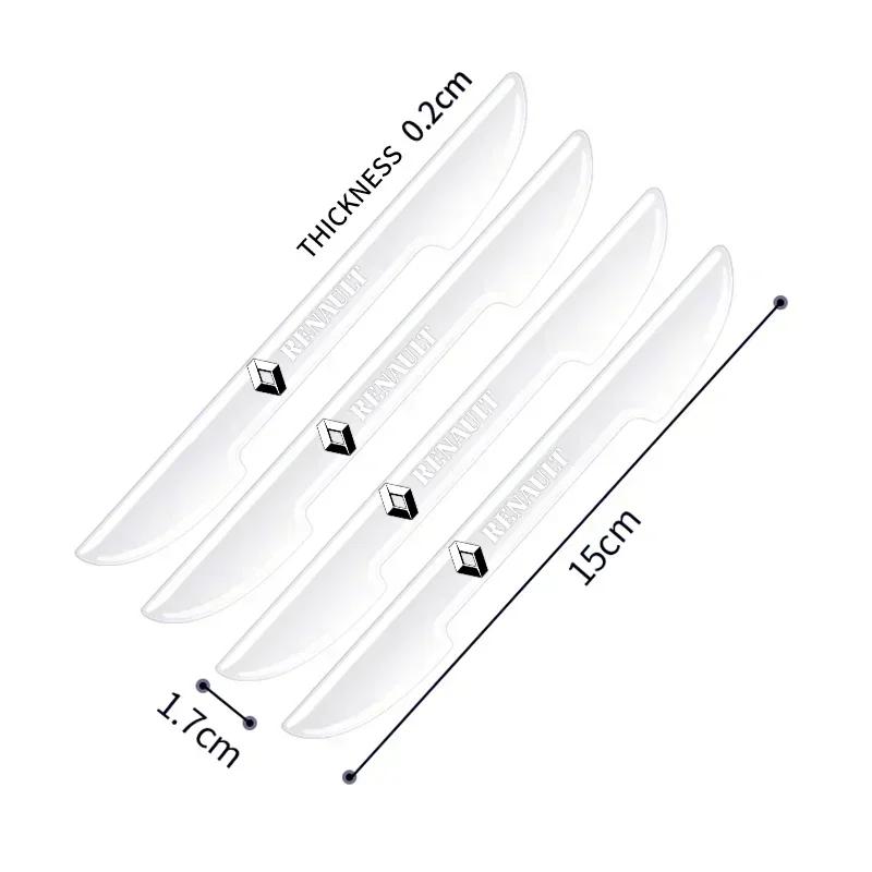 4PCS Transparent Car Door Anti-collision Protector Bumper Strip Sticker For Renault DACIA Logan Scenic Loguna Kadjar Twingo SS8