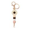 Versatile Floral Design Key Ring Soft Comfortable Touch Beaded Key Chain Silicone Construction Long Use