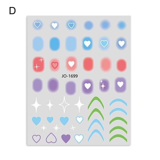 Nail Sticker Romantic 3D Effects Ultra Thin Blush Design Sticker Pink Heart Love Transfer for Girl