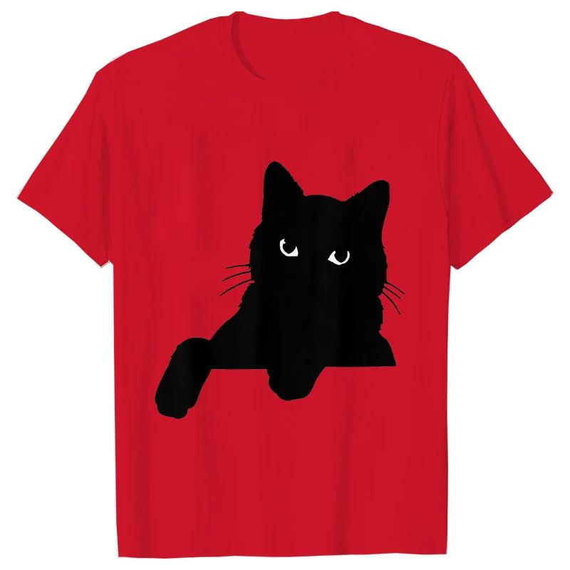 Funny Black Cat Men T-shirt Summer Harajuku Fashion Male Breathable Aesthetic Oversized Clothing Ulzzang Tees Graphic Y2k Tops