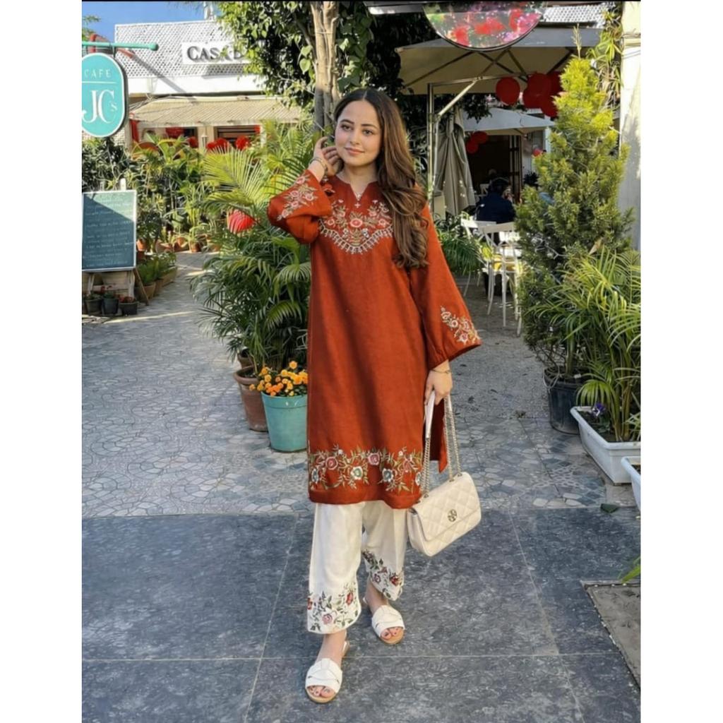 Pakistani Beautiful Cotton Kurta Palazzo Set Indian Women Ethnic Kurti Cord Set