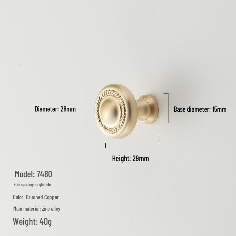 American Minimalist Zinc Alloy Single Hole Handle for Drawer, Shoe Cabinet, Wardrobe - Bright Silver/Gold Finish
