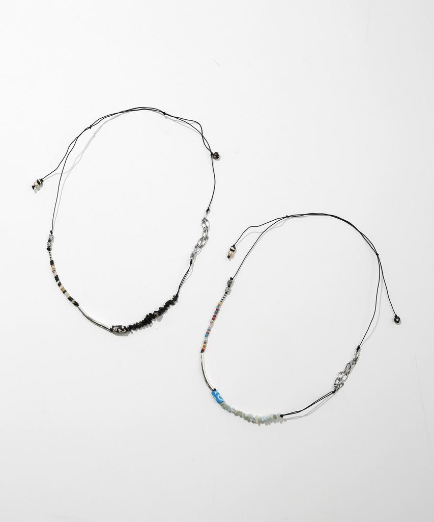 Kijiko Ke908. Nomad Mix Beads Necklace Aqua Blue