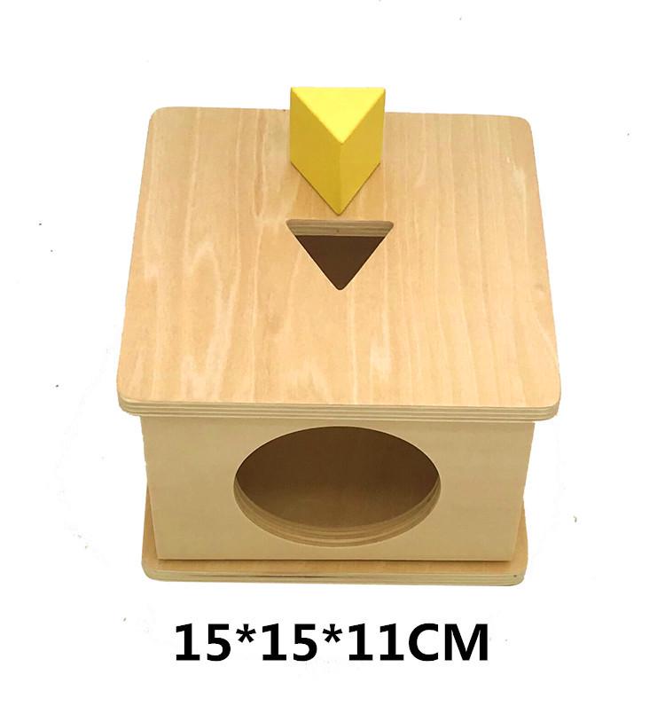 Montessori Infant & Toddler Triangular Prism Matching Box & Three-Color Ring Set - Early Education Teaching Aids.