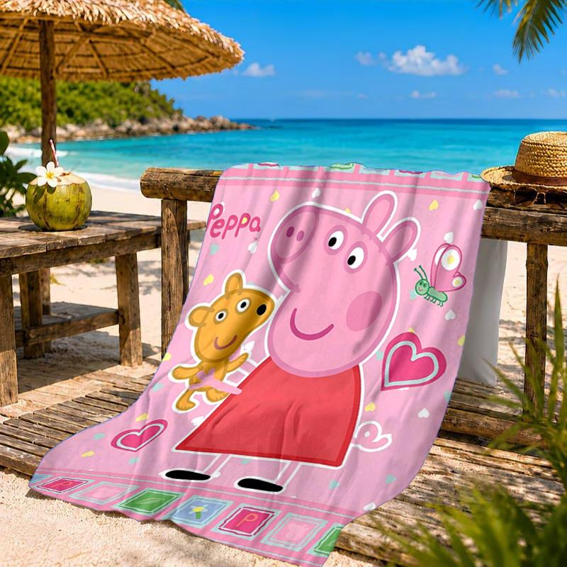 Dance Party With Peppa Beach Towel, Quick-drying, Easy to Care for, Suitable for Both Fitness and Beach Vacations,Sports Essential