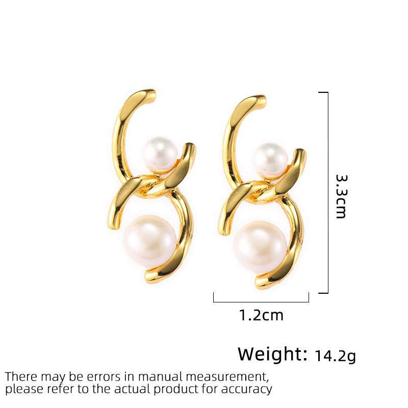 Damen Ohrringe Leichtes Luxusdesign Elegant Vintage Imitationsperlen Modisch und Vielseitig Nischendesign Ohrringe