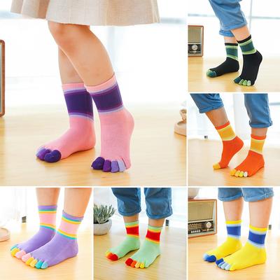 New Stripped Baby Socks for 2-10T Young Girls Boys Casual Sports Sock Breathable Five-toe Sock Kids Children Baby Socks