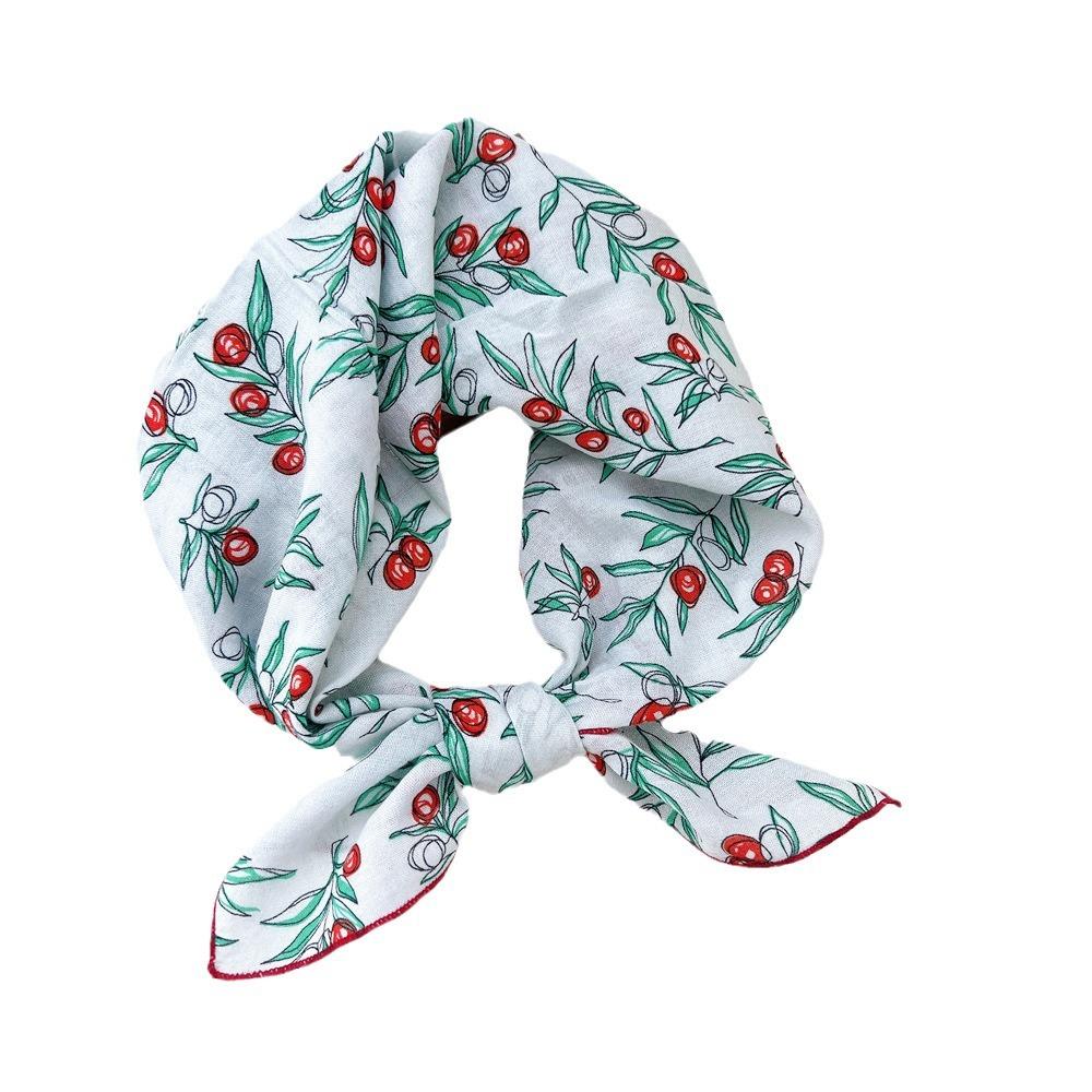 55 Cotton And Linen Silk Scarf Women'S Spring And Autumn Small Square Scarf Neck Protection Headscarf Decorative Scarf Fashionable Foreign Style Scarf