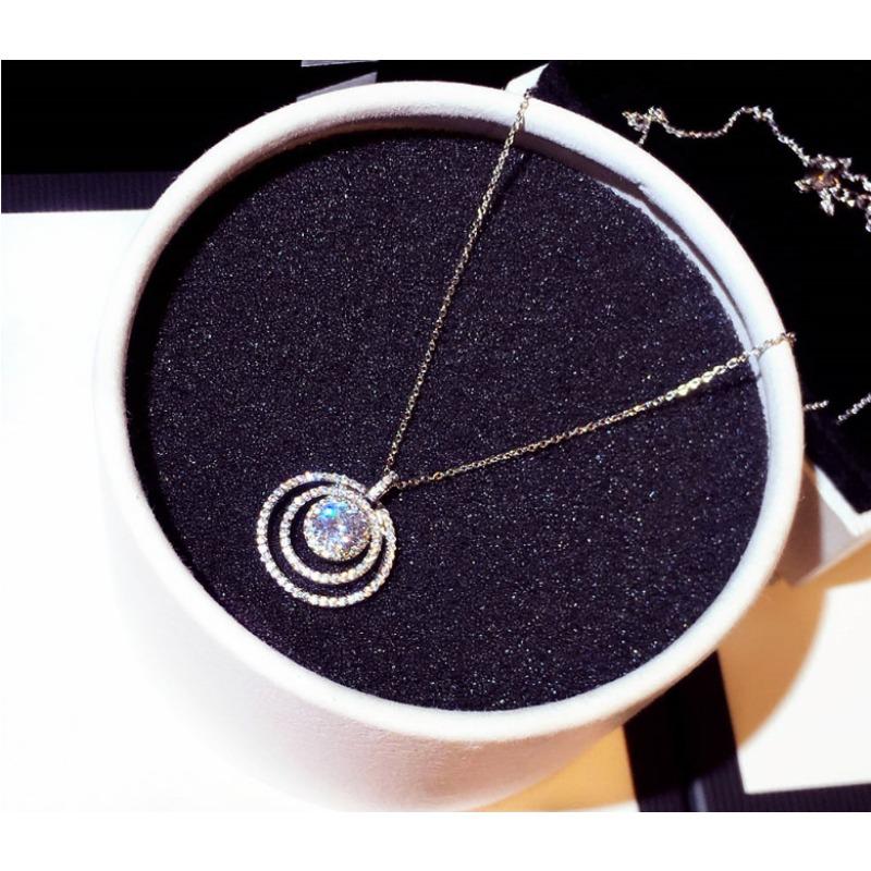 Colar Curto da Moda Japonês e Coreano Tendência Exquisito Super Brilhante Diamante Redondo Temperamento Clavícula