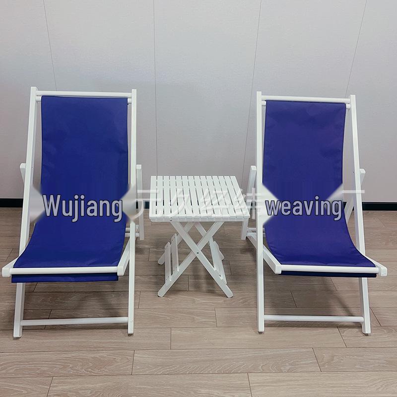 Pink Wooden Outdoor Lounge Chair for Beach, Balcony, Camping, and Garden